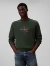 Calvin Klein LS EU 350TERRY MONOL, LLG Yeşil Erkek Sweatshirt