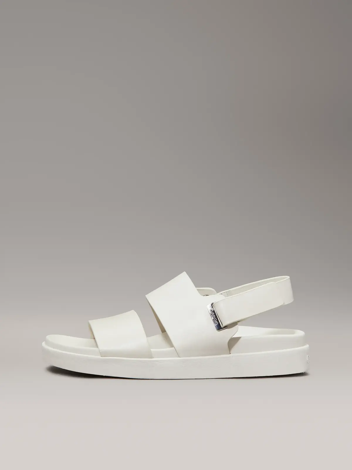 Calvin Klein FLAT ADJ SANDAL EYEL, CJH Beyaz Kadın Terlik
