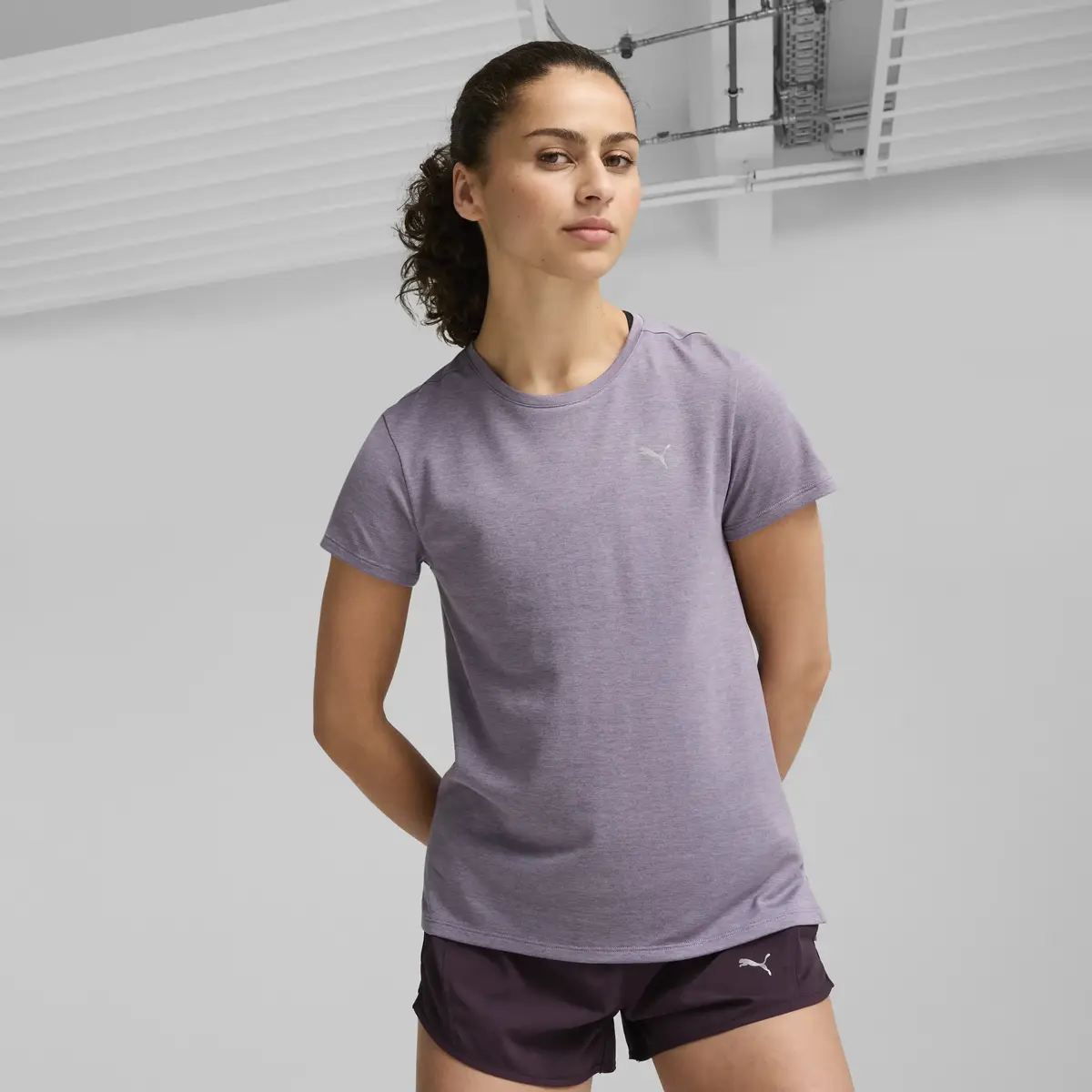 Puma RUN FAVORITE HEATHER TEE W Mor Kadın T-Shirt