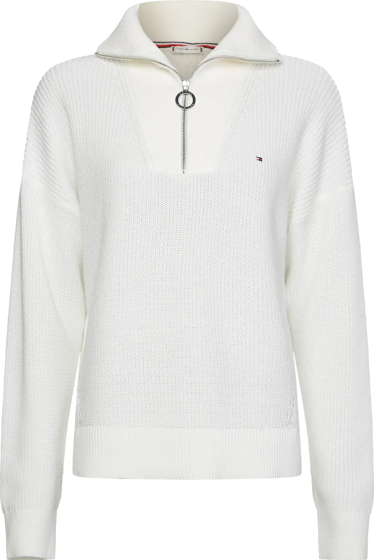 Tommy Hilfiger HAYANA CABLE ZIP-UP Kadın Krem Kazak