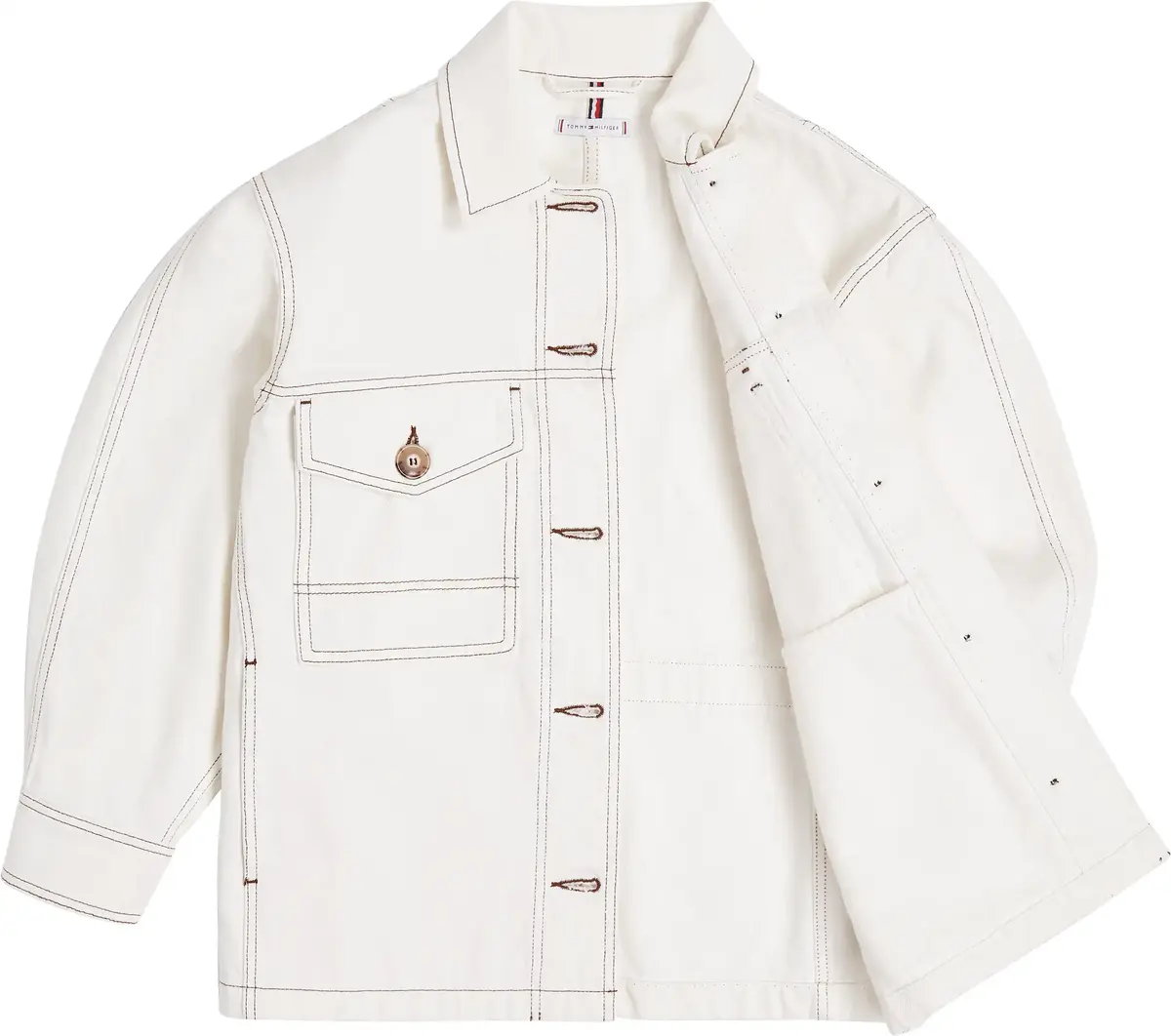 Tommy Hilfiger DNM OVERSIZED UTILIT, YBL Beyaz Kadın Gömlek