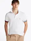 Tommy Hilfiger FLAG CUFF SLIM POLO, YBR Beyaz Erkek T-Shirt & Polo