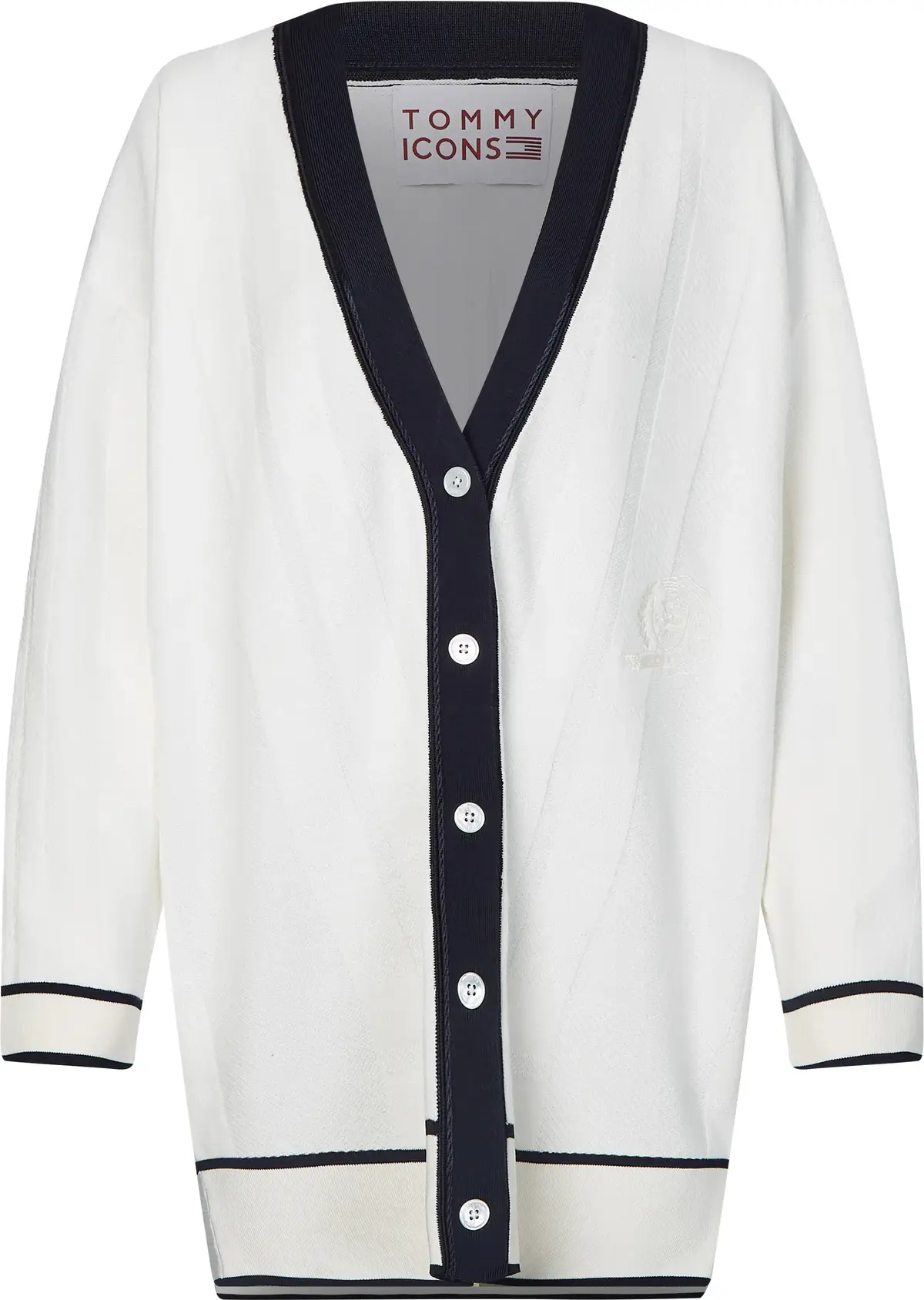 Tommy Hilfiger ICON CHECK CARDIGAN Kadın Krem Kazak