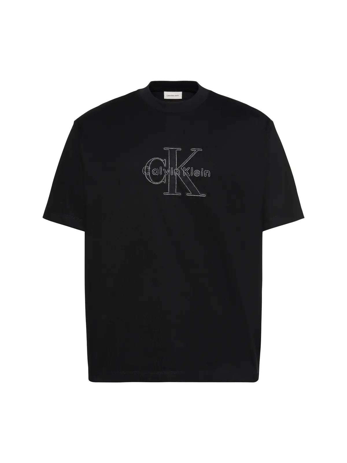 Calvin Klein SS 16S LINEN APPLIQU, UB1 Siyah Erkek T-Shirt