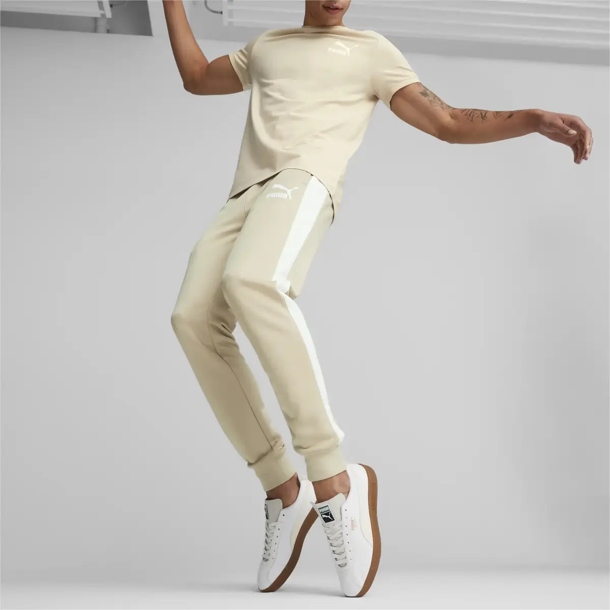 Puma T7 ICONIC Track Pants Erkek Bej Eşofman Altı