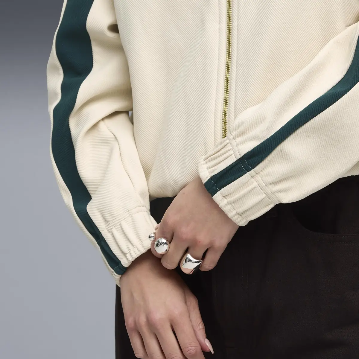Puma T7 Relaxed Track Jacket Krem Kadın Ceket
