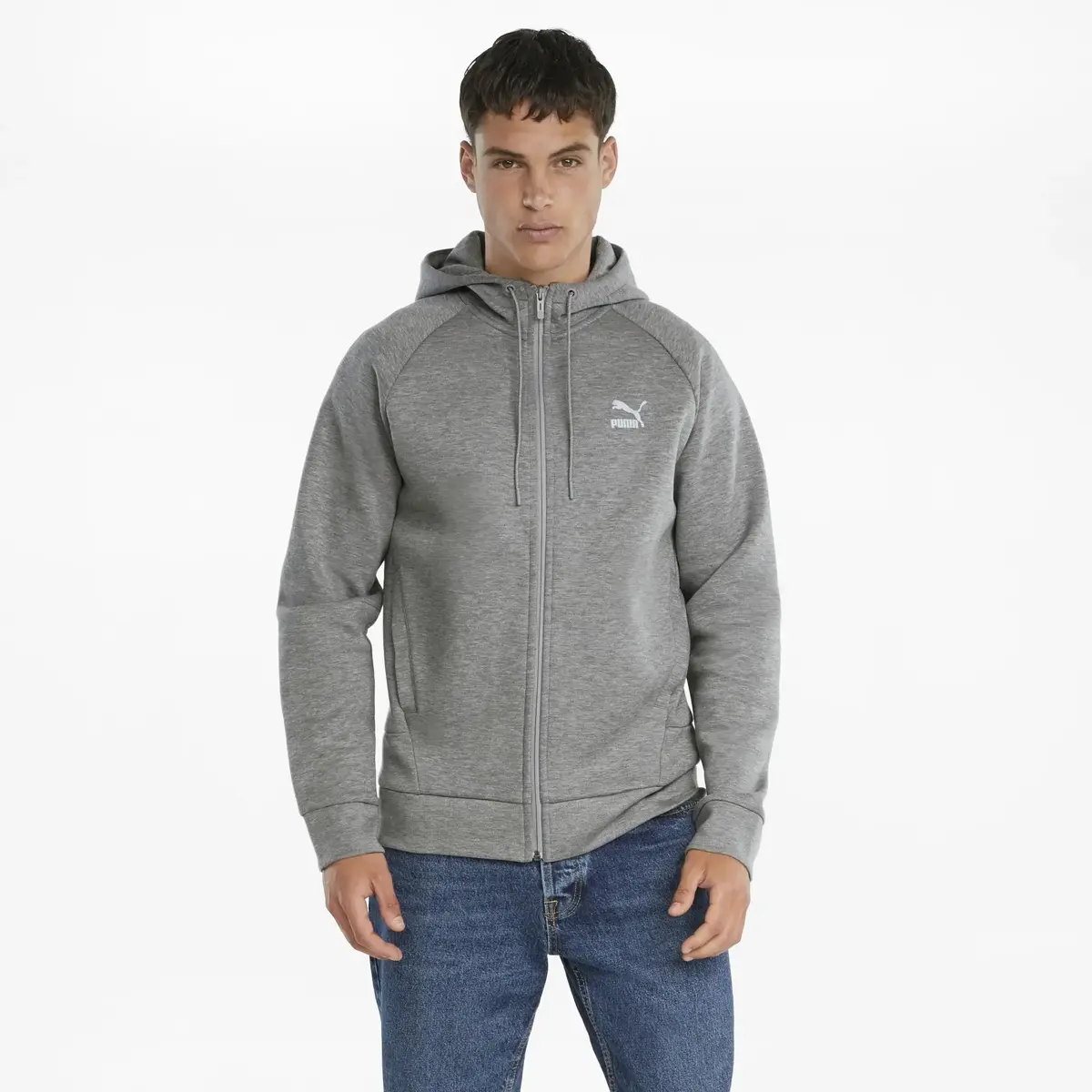 Puma Classics Tech Fz Hoodie Dk Gri Erkek Hoodie