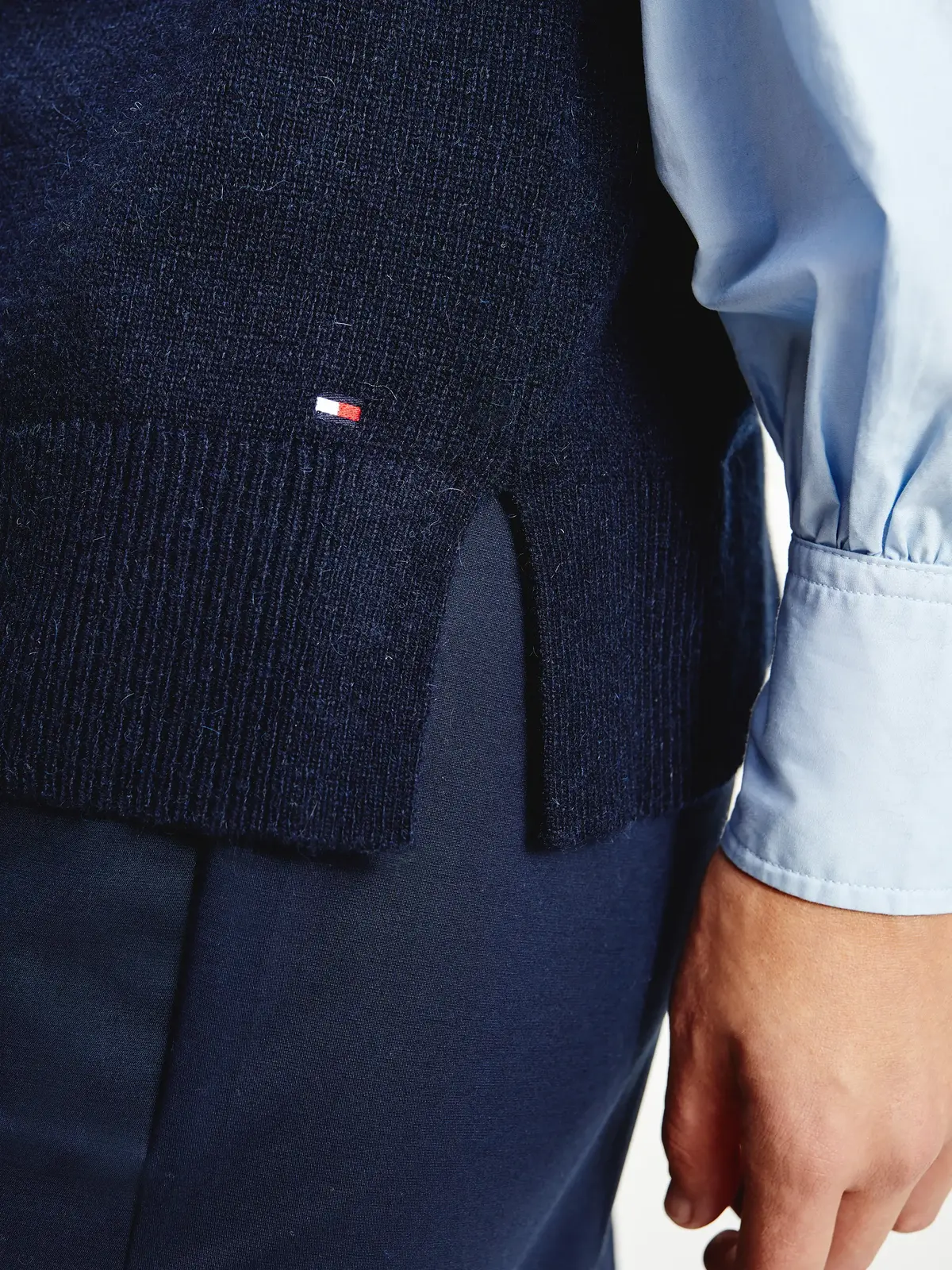 Tommy Hilfiger ALPACA RELAXED V-NK Kadın Siyah Kazak