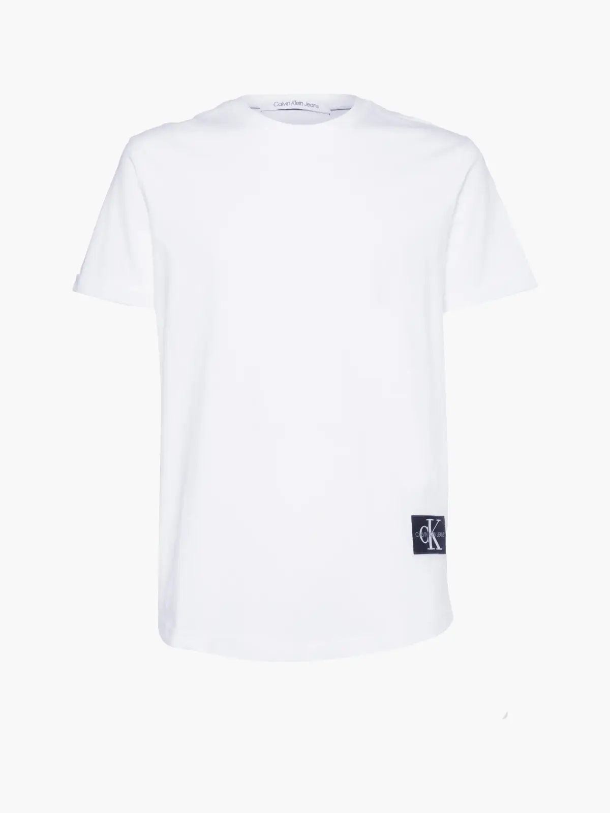 Calvin Klein BADGE TURN UP SLEEVE Erkek Beyaz T-Shirt