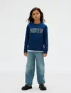 Calvin Klein TERRY SEASONAL LOGO Mavi Çocuk Sweatshirt
