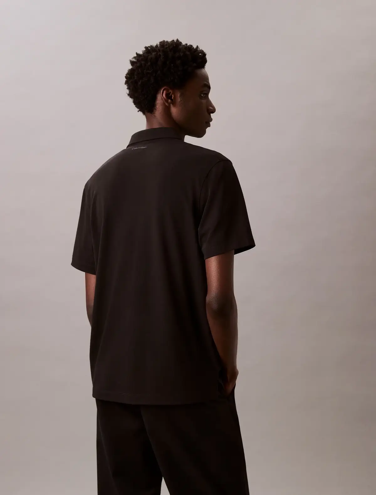 Calvin Klein SS STRIPE STRECH JAC, UB1 Siyah Erkek Polo Yaka T-Shirt