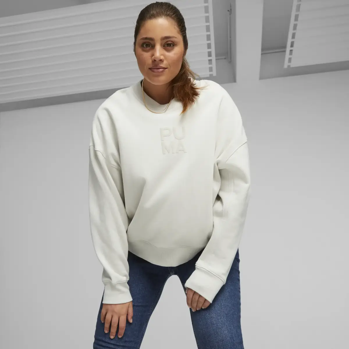 Puma INFUSE Crew Gri Kadın Sweatshirt