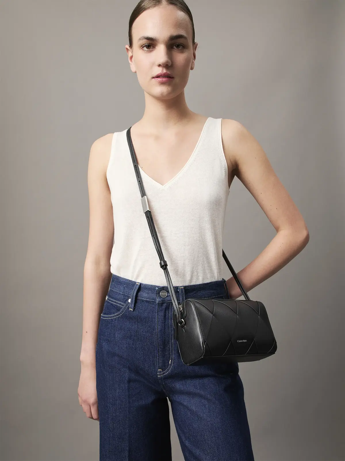 Calvin Klein CK WOVEN CAMERA BAG, BEH Siyah Kadın Çanta