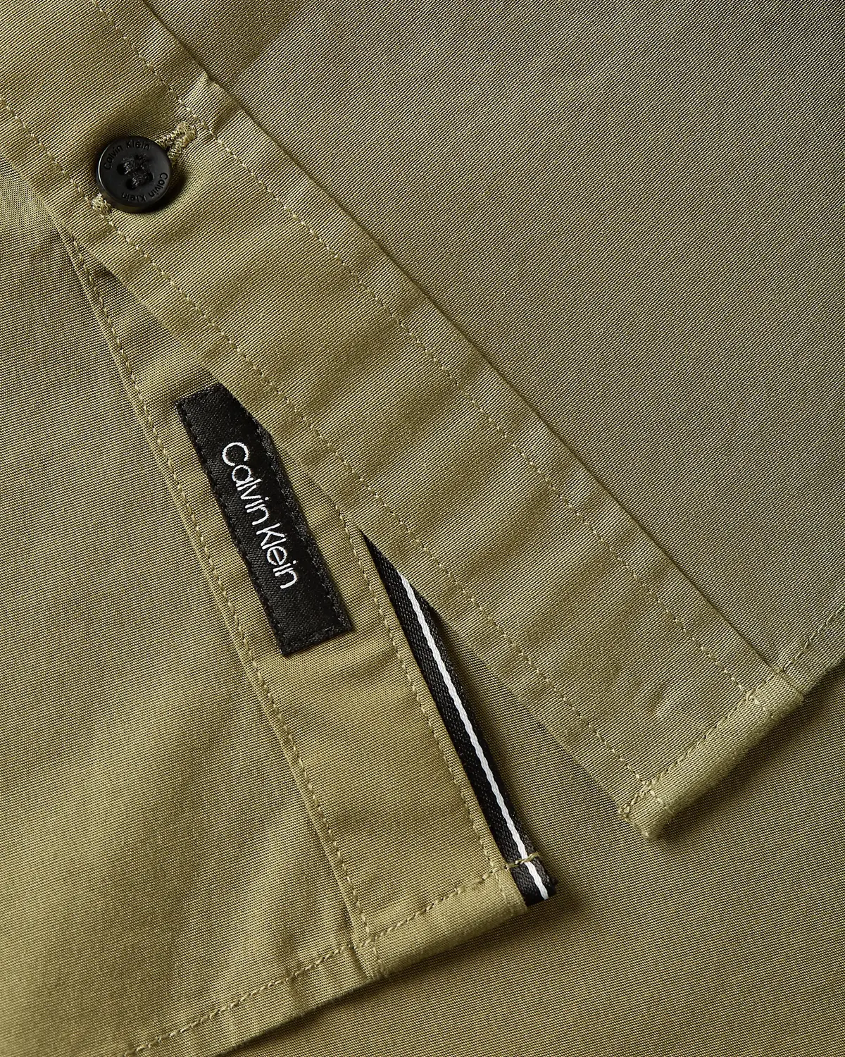 Calvin Klein SLIM FIT STRETCH POP Erkek Haki Gömlek