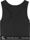 Calvin Klein PUNTO TAPE CROPPED T Kadın Siyah T-Shirt