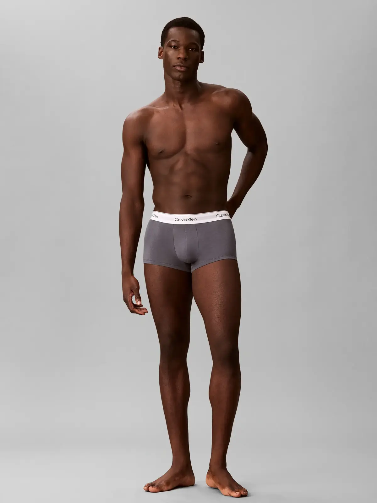 Calvin Klein LOW RISE TRUNK 3PK, 5U4 Gri Erkek 3'lü Boxer
