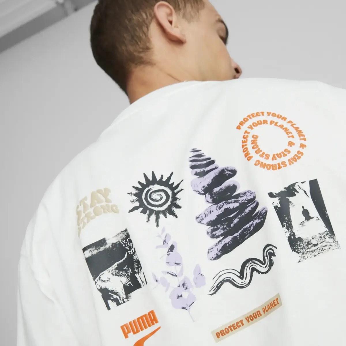 Puma DOWNTOWN Graphic Tee Beyaz Erkek T-Shirt