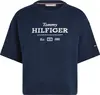 Tommy Hilfiger LOGO C-NECK CROPPED, C1G Lacivert Kadın T-Shirt & Polo