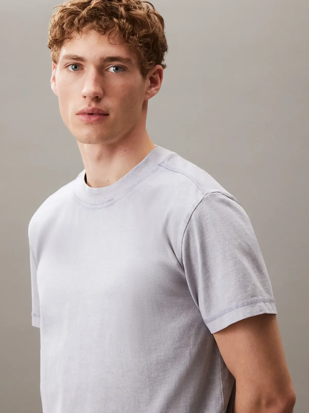 Calvin Klein GARMENT DYE TEE Gri Erkek Tişört