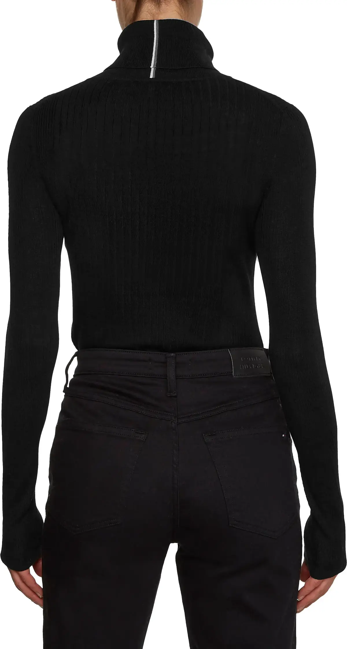 Tommy Hilfiger LYOCELL SILK ROLL-NK Kadın Siyah Kazak