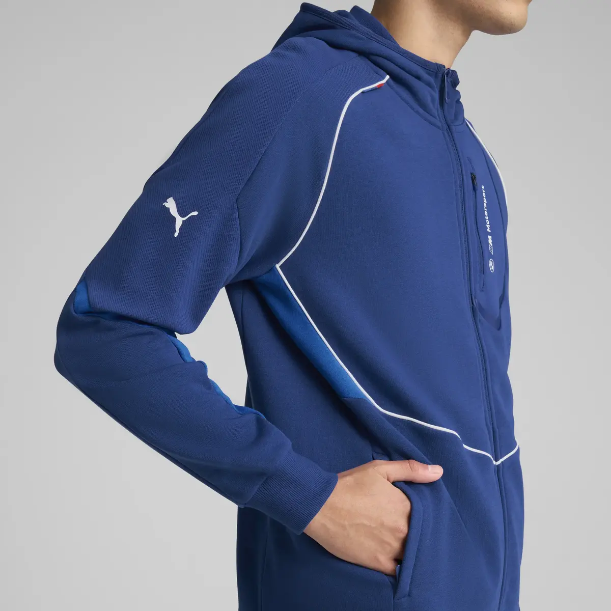 Puma BMW MMS HOODED SWEAT JACKET Mavi Erkek Sweatshirt