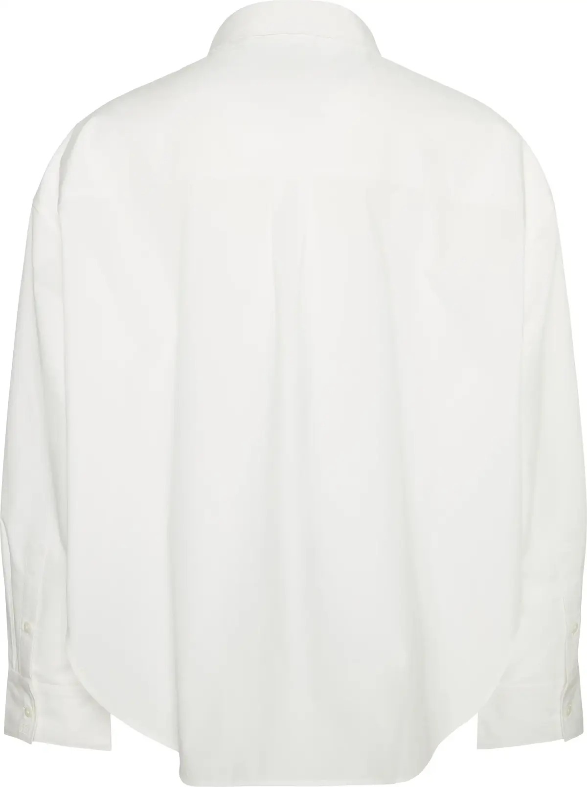 Calvin Klein Crisp Poplin Oversized Cropped S Kadın Beyaz Gömlek