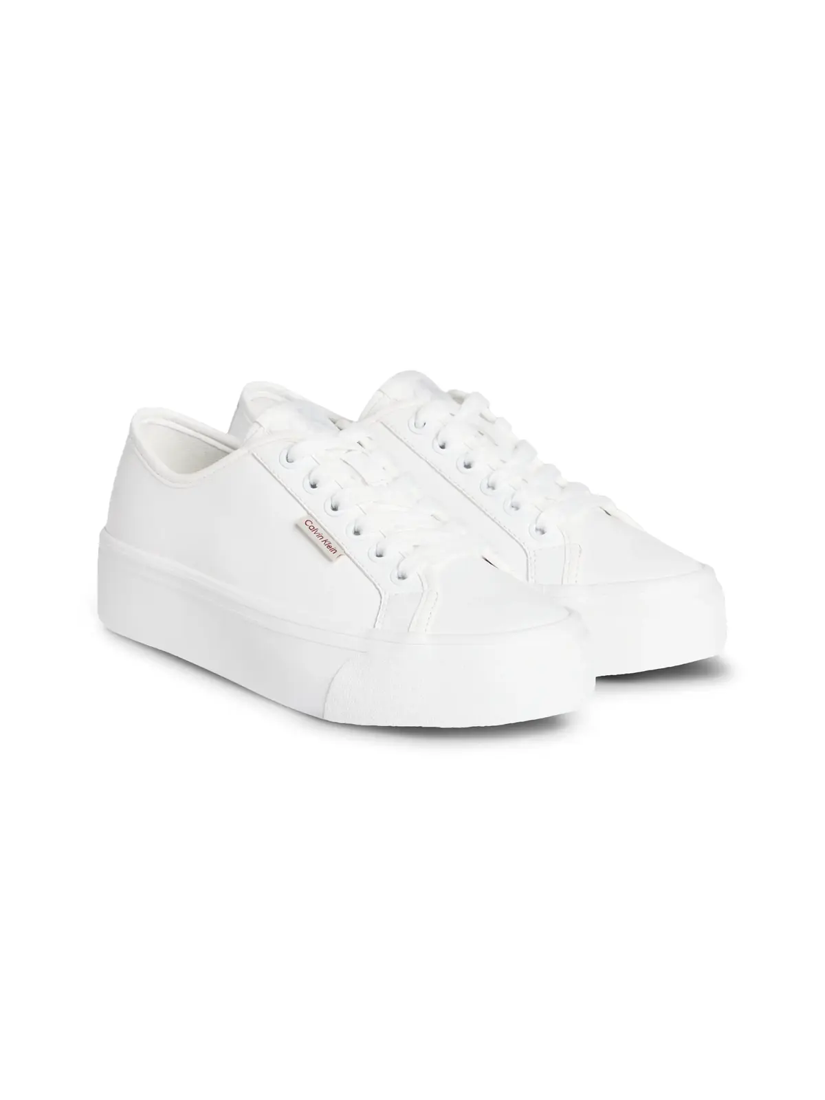 Calvin Klein VULC FLATFORM LTH, YAF Beyaz Kadın Spor Ayakkabı & Sneaker