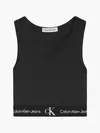 Calvin Klein PUNTO TAPE CROPPED T Kadın Siyah T-Shirt