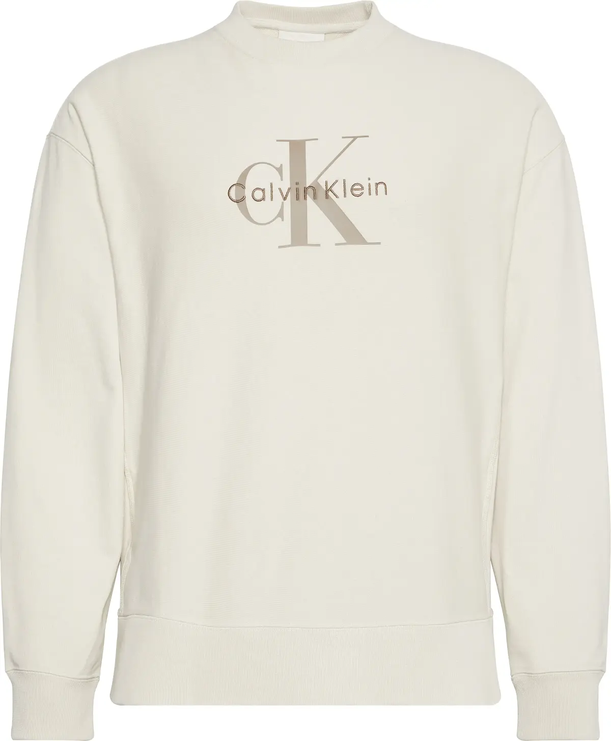 Calvin Klein LS PREMIUM TERRY MON, 67U Krem Erkek Sweatshirt