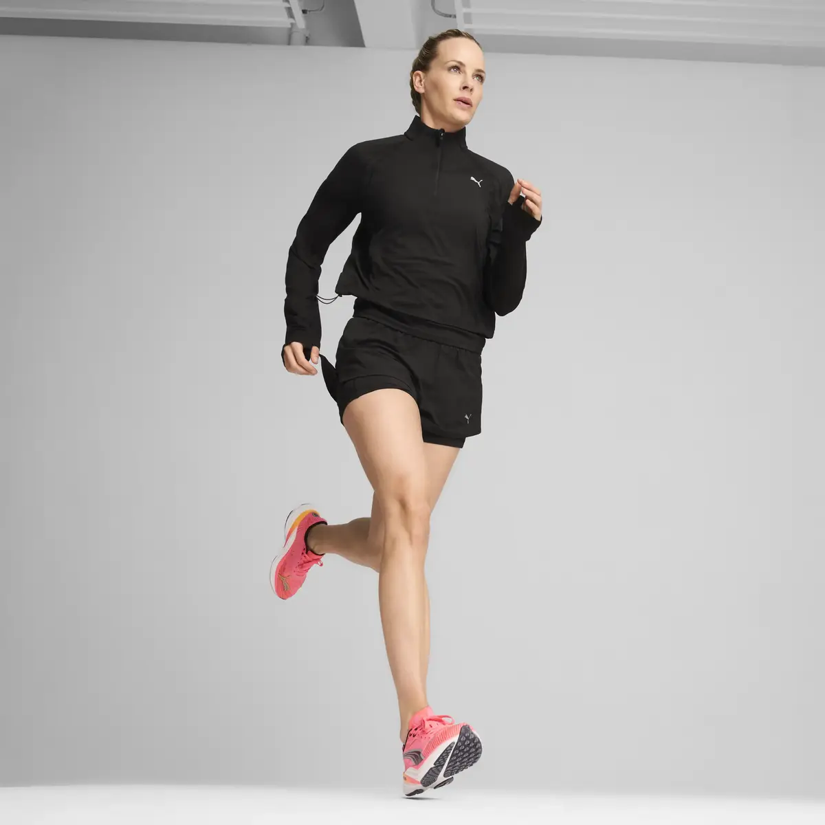 Puma RUN CLOUDSPUN 1/4 ZIP W Siyah Kadın Sweatshirt