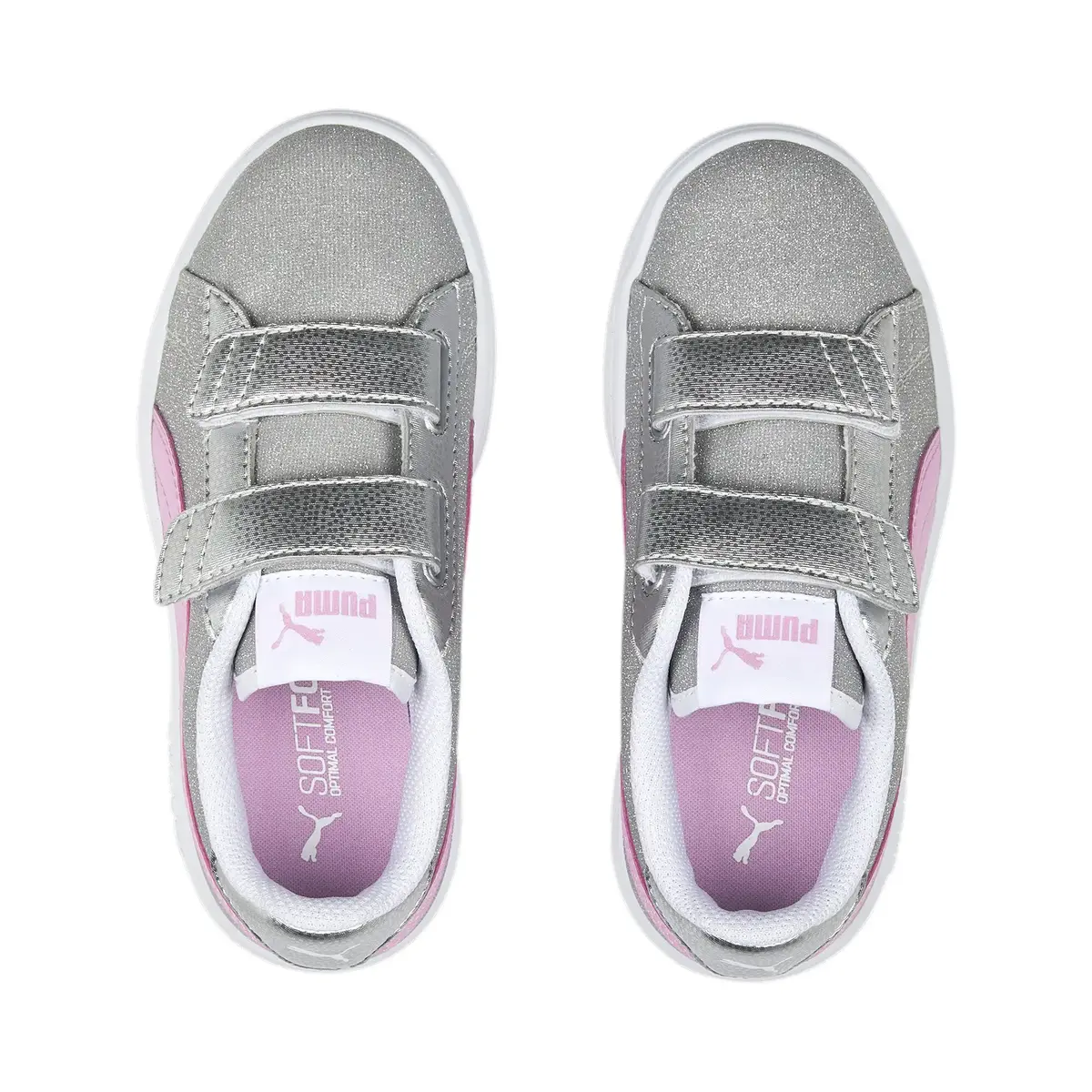 Puma Smash v2 Glitz GlamV PS Gri Çocuk Günlük Spor Ayakkabı