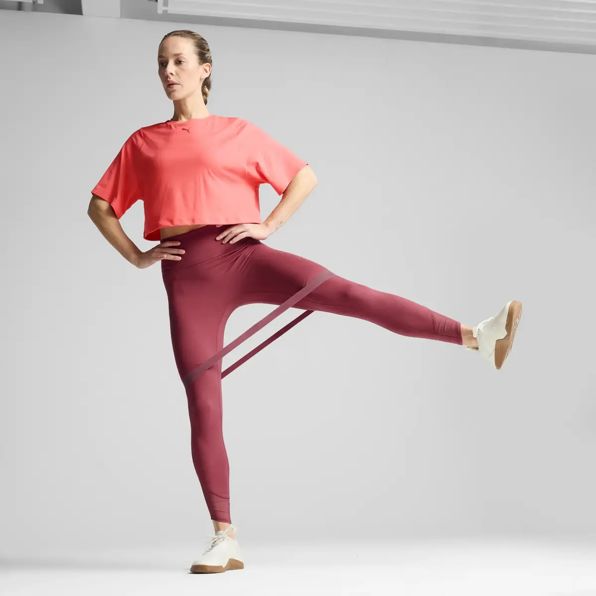 PUMA W CLOUDSPUN MESH TEE Turuncu Kadın T-Shirt