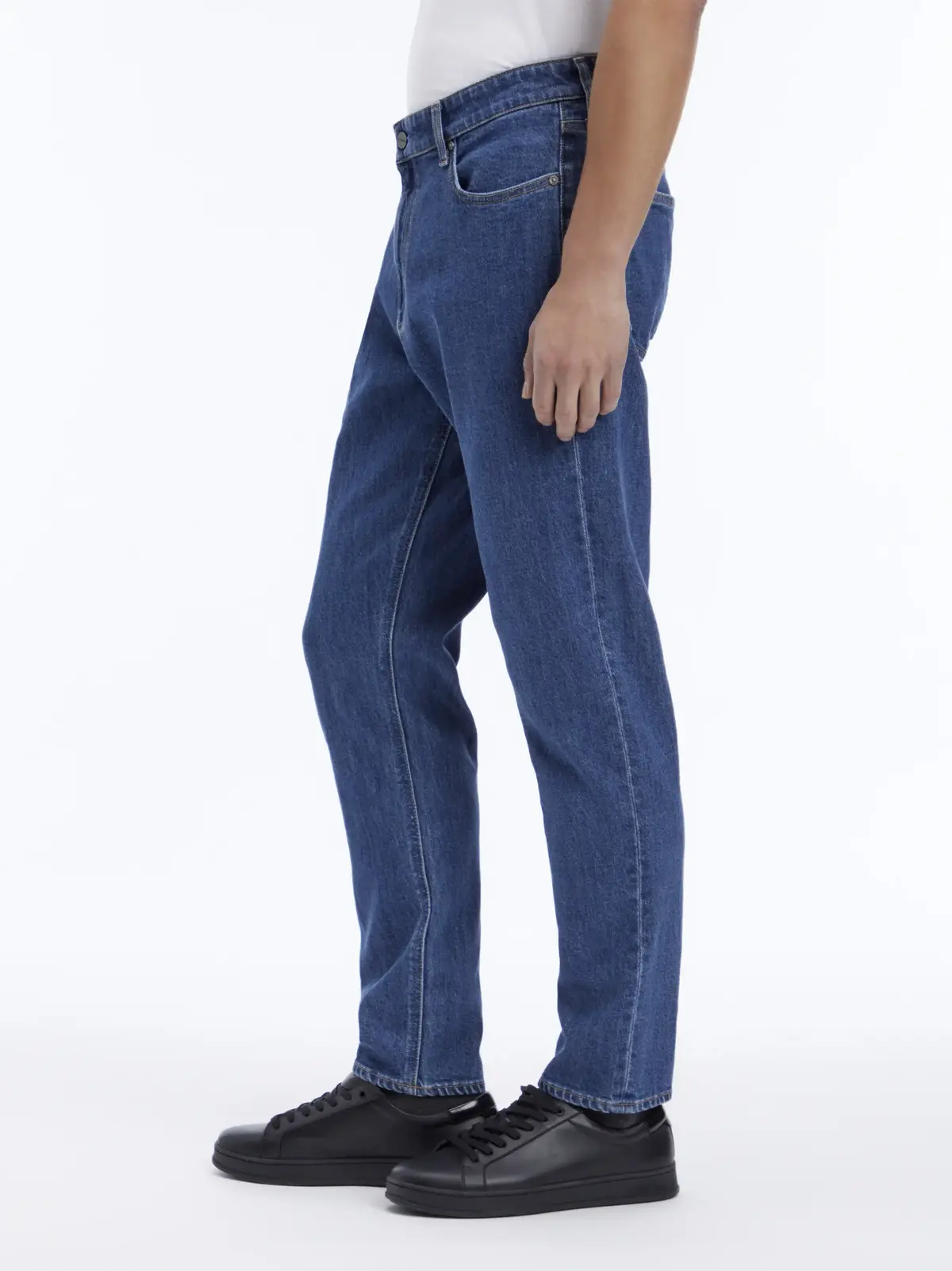 Calvin Klein TAPERED FIT MID BLUE, 1A7 Mavi Erkek Jean Pantolon