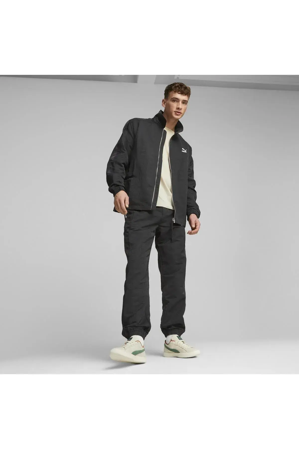 Puma LUXE SPORT T7 Woven AOP Jacket Siyah Erkek Fermuarlı Sweatshirt
