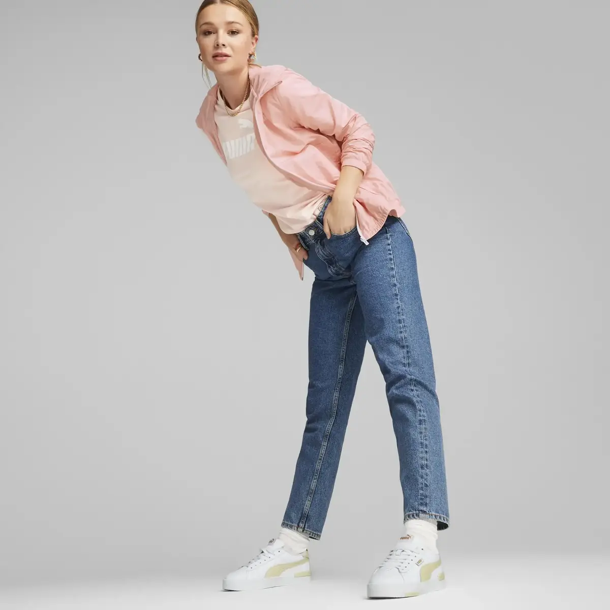 ESS Solid Windbreaker Kadın Pembe Rüzgarlık