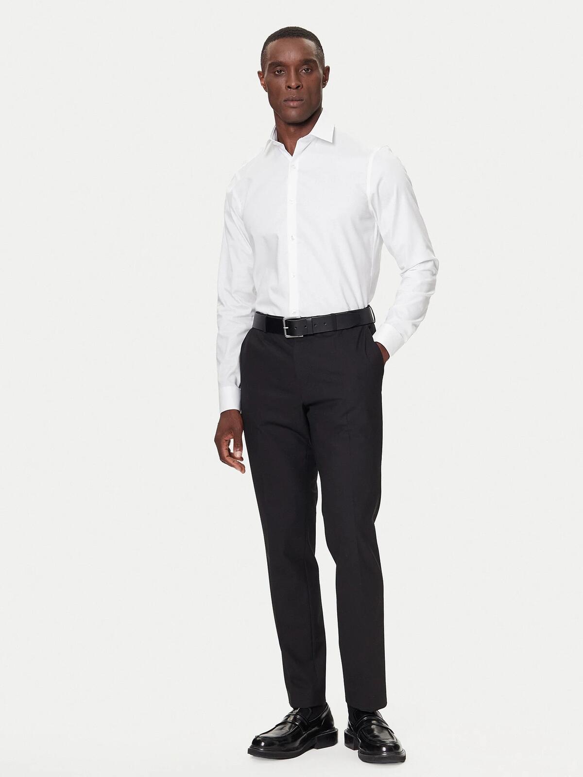 Calvin Klein SLIM ESNTL TWILL STR Beyaz Erkek Gömlek