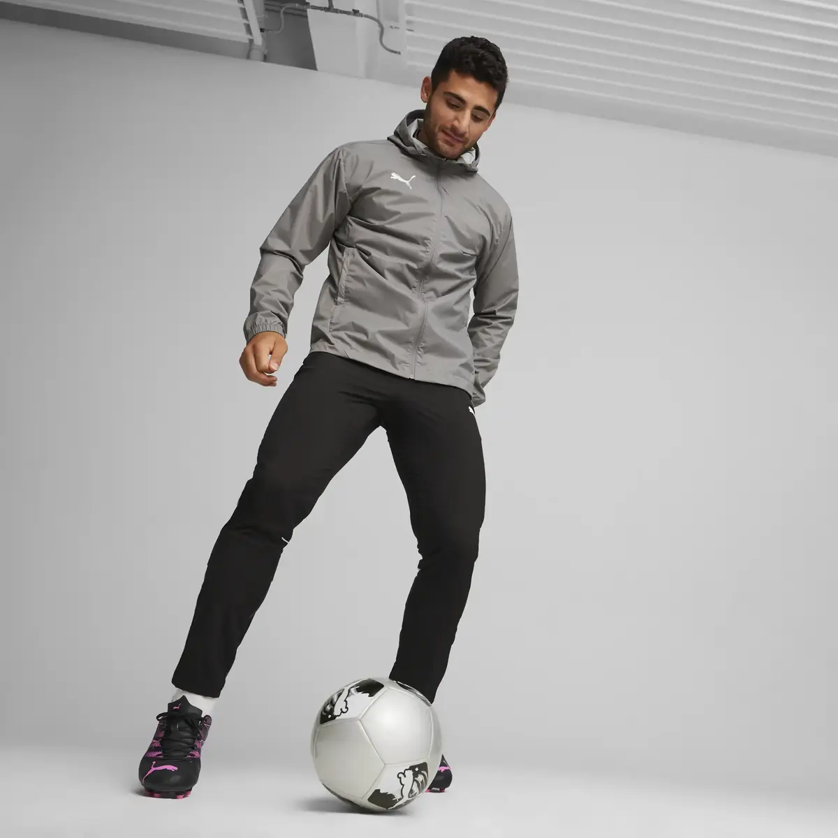 Puma teamFINAL Allweather Jkt Gri Erkek Antrenman Yağmurluk