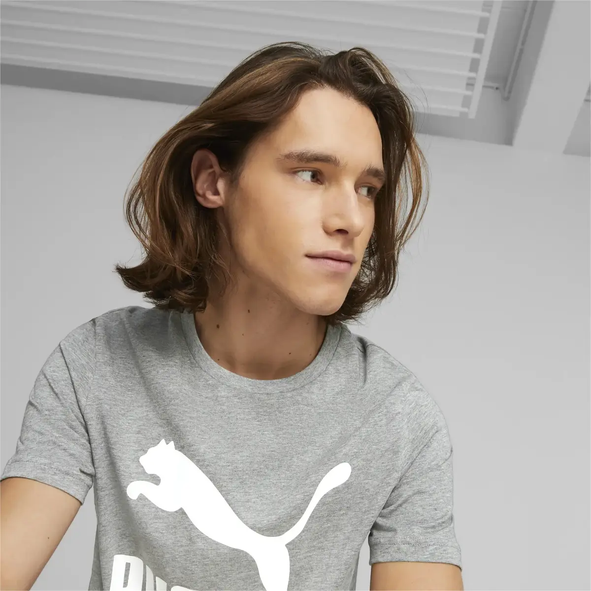 Puma Classics Logo Tee Gri Erkek T-Shirt