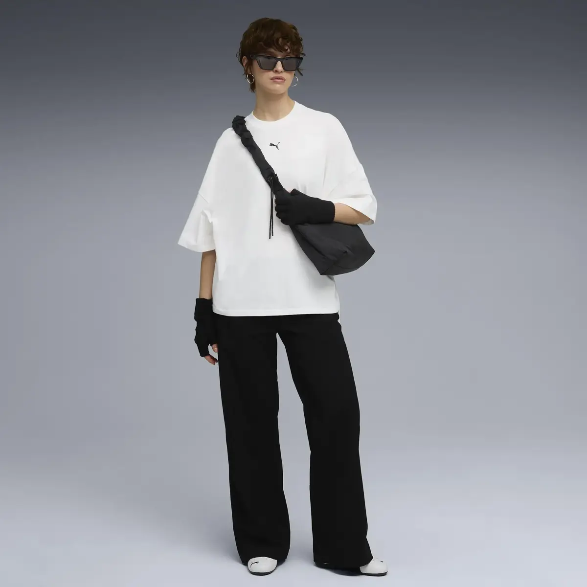 Puma DARE TO Oversized Ruched Tee Beyaz Kadın T-Shirt