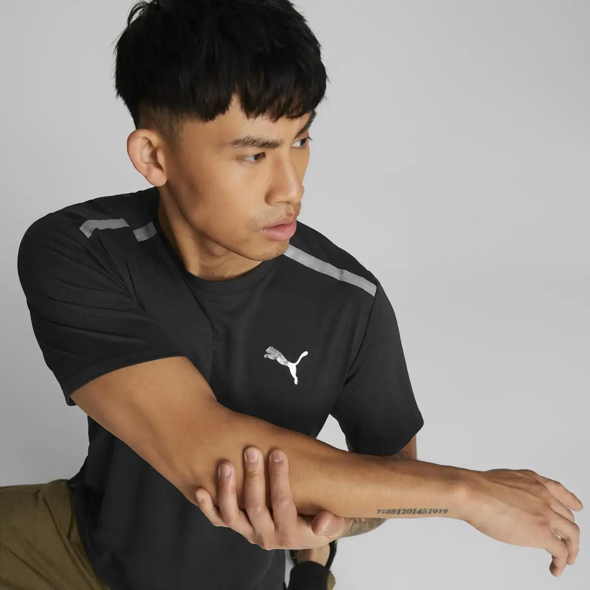 Puma Traın Jacquard Ss Tee Siyah Erkek Koşu Ve Performans T-Shirt
