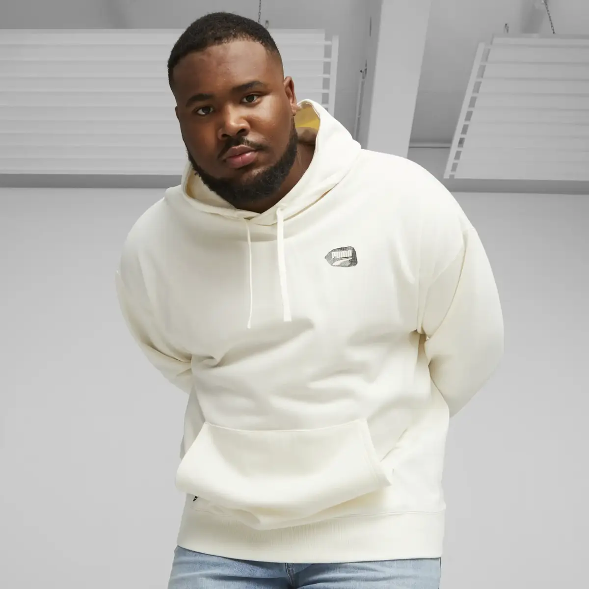 Puma DOWNTOWN Graphic Hoodie Krem Erkek Sweatshirt