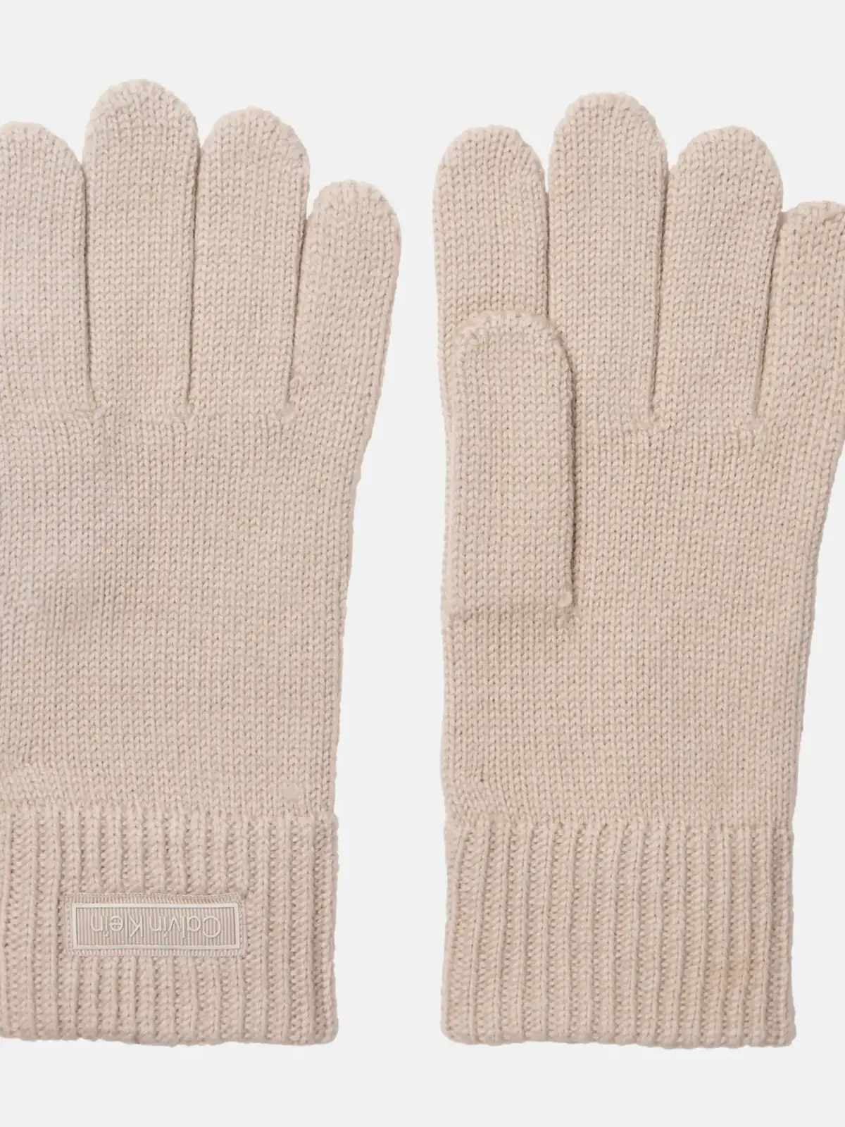 Calvin Klein PATCH WOOL KNITTED GLOVES Kahverengi Erkek Eldiven