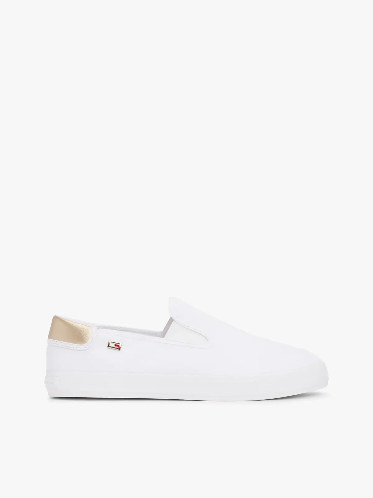 Tommy Hilfiger VULC CANVAS SLIP-ON, YBS Beyaz Kadın Spor Ayakkabı & Sneaker
