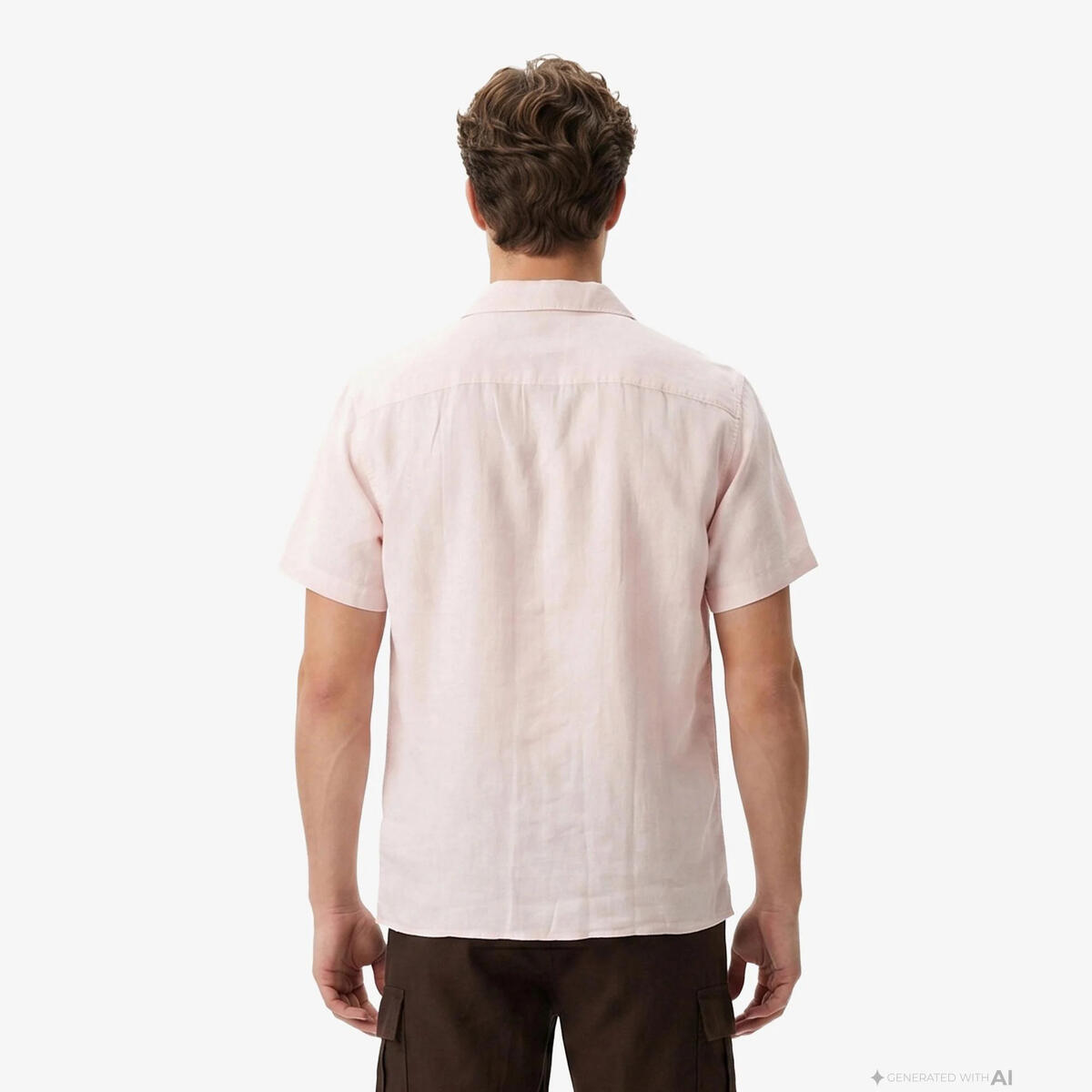 Calvin Klein SS CMP CLR SLD LINEN, POR, S Pembe Erkek Gömlek
