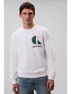 Calvin Klein LS EU 350TERRY CK BAUHAUS LOGO C Beyaz Erkek Sweatshirt