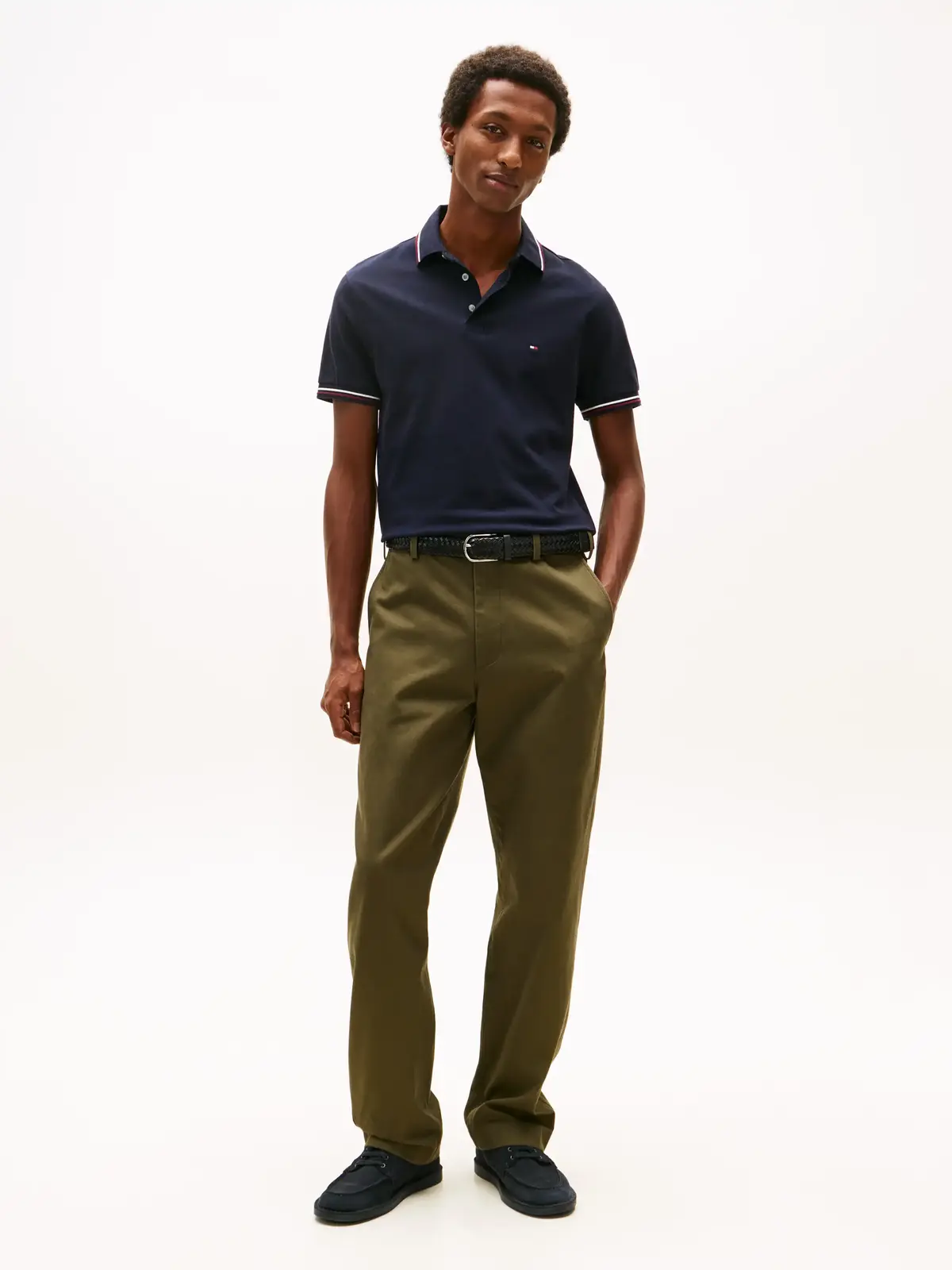 Tommy Hilfiger TIPPED SLIM FIT POLO, DW5 Siyah Erkek T-Shirt & Polo