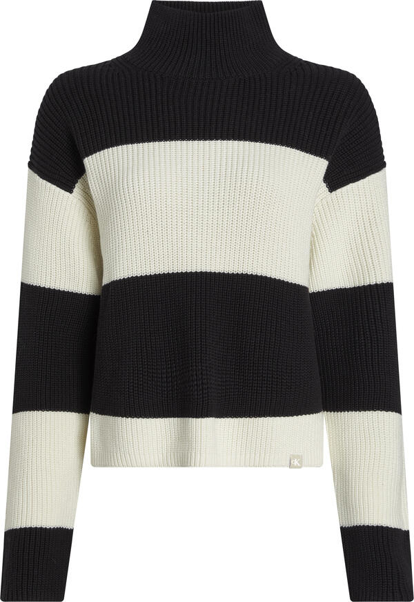 Calvin Klein CHUNKY LOOSE HIGH NECK SWEATER Kadın Siyah Kazak