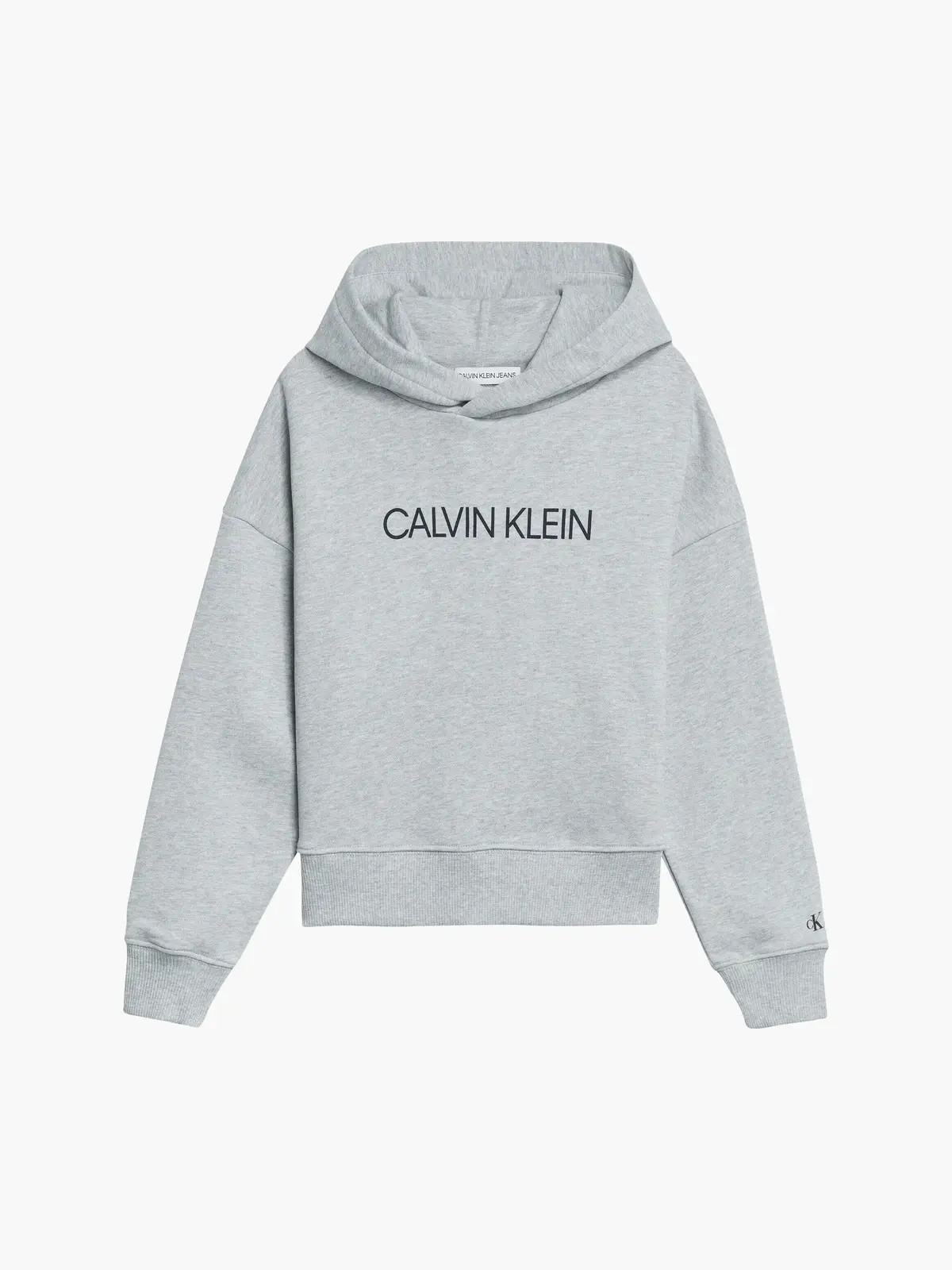 Calvin Klein INSTITUTIONAL CROPPE Kadın Gri Hoodie