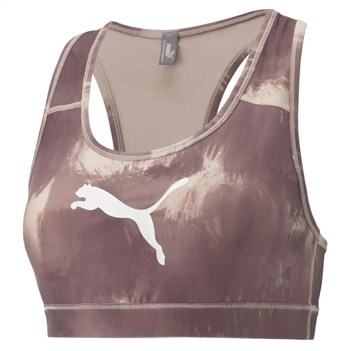 Puma Mid 4Keeps Graphic Bra Pm Kahverengi Kadın Spor Sütyeni/Bra