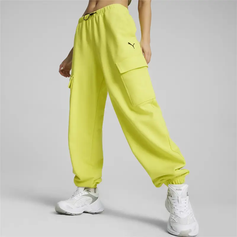 Puma Dare To Relaxed Cargo Sweatpants TR Sarı Kadın Eşofman Altı